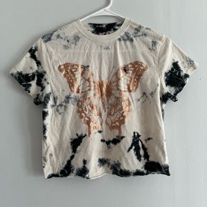 ❣️5 FOR $15!❣️ No Boundaries | Womens Butterfly Tie Dye crop top